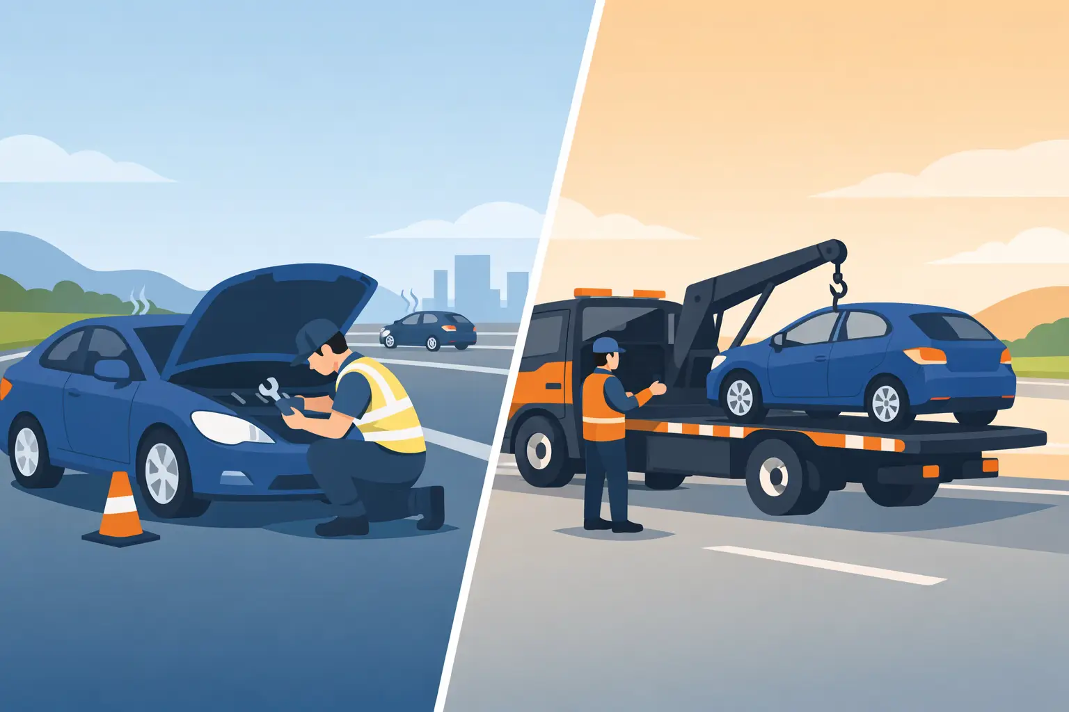 Roadside Repair Versus Towing: Which Is Safer?